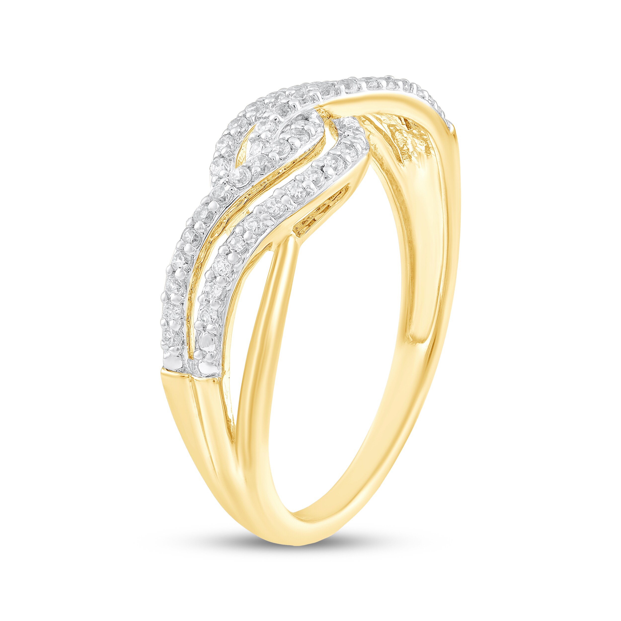 Adore Diamond Wave Anniversary Ring 1/5 ct tw 10K Yellow Gold