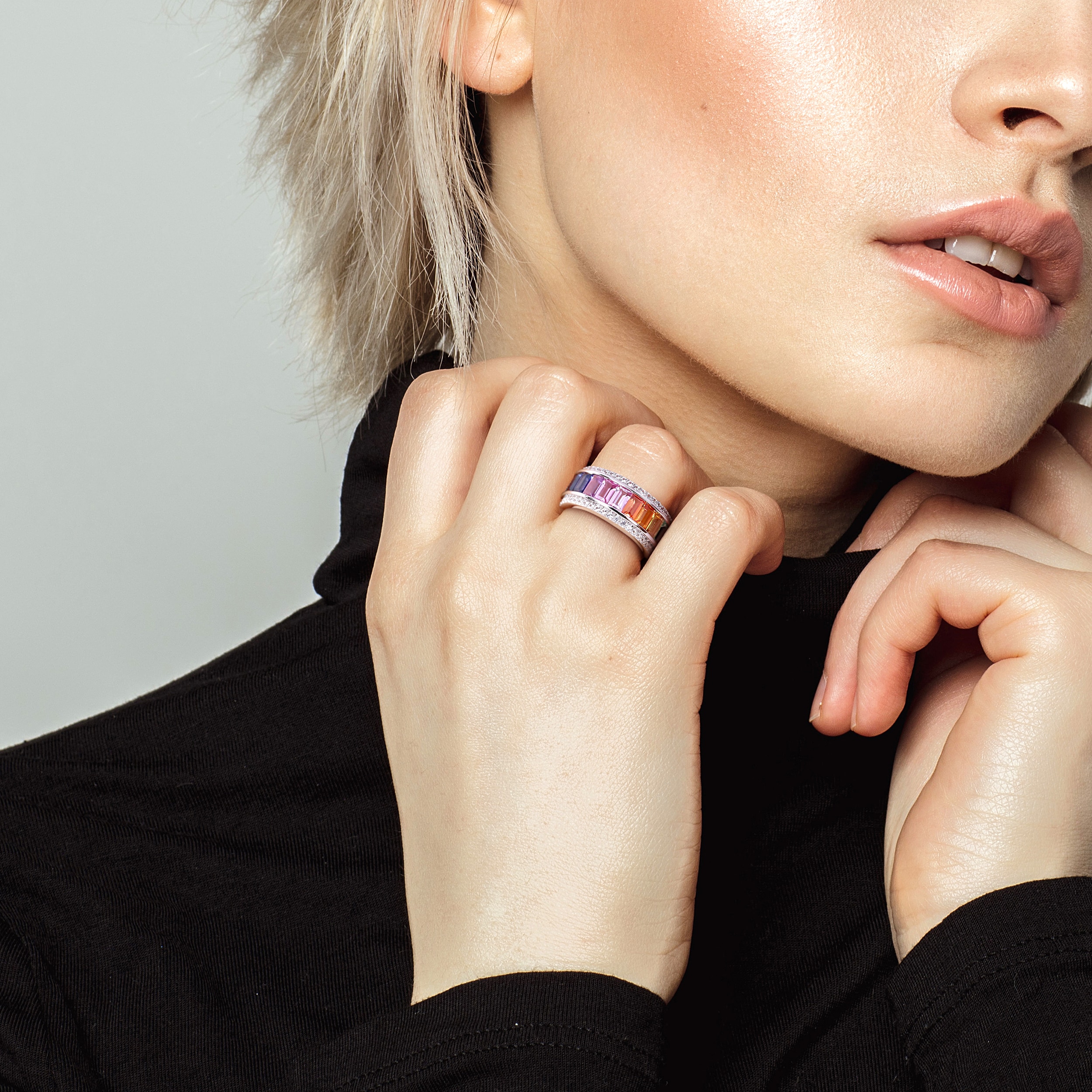 Multicolor Lab-Created Sapphire Ring Sterling Silver | Kay Outlet