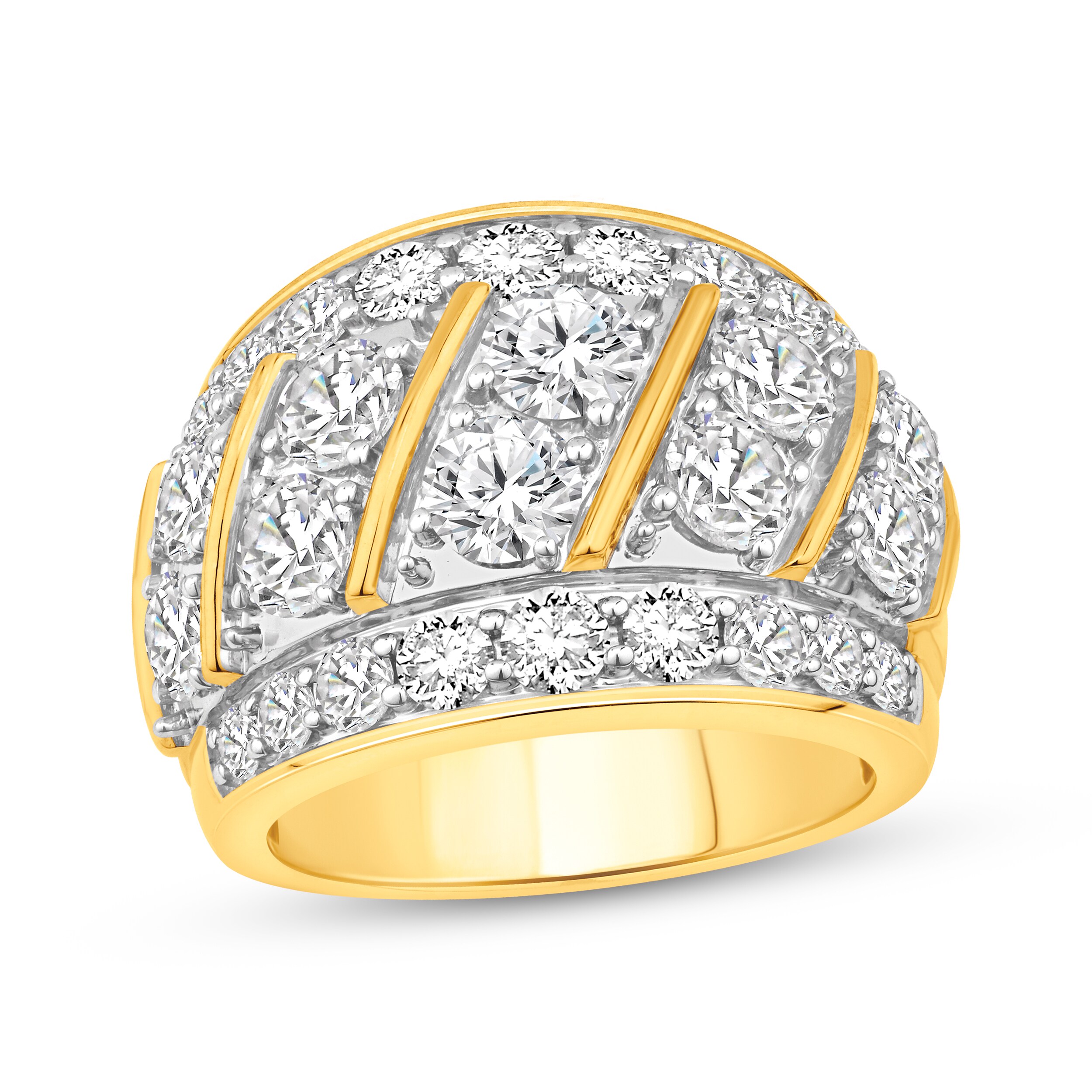 KAY Lab-Grown diamonds Men's Diagonal Multi-Row Ring 7 ct tw 10K