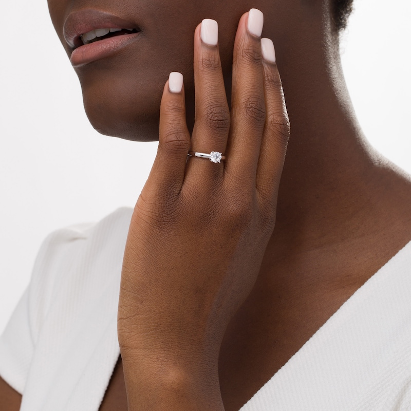 3/4 Certified Diamond Solitaire Engagement Ring in 14K White Gold (J/I1)