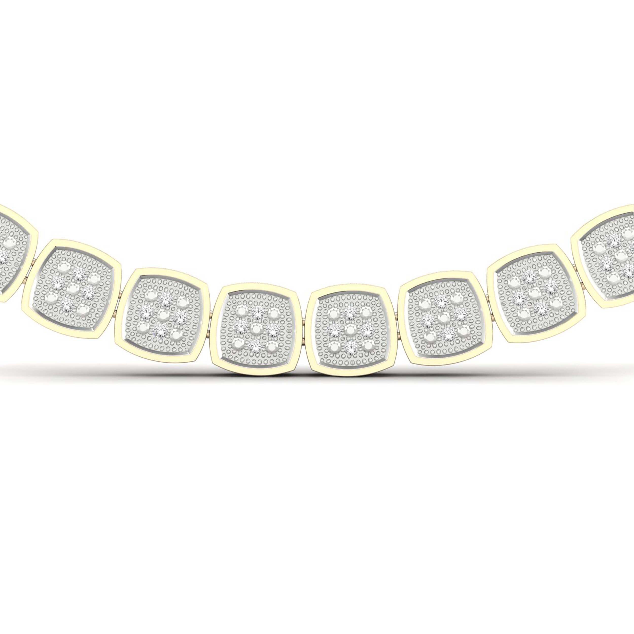 Men's Diamond Square Necklace 1 ct tw Round-cut 10K Yellow