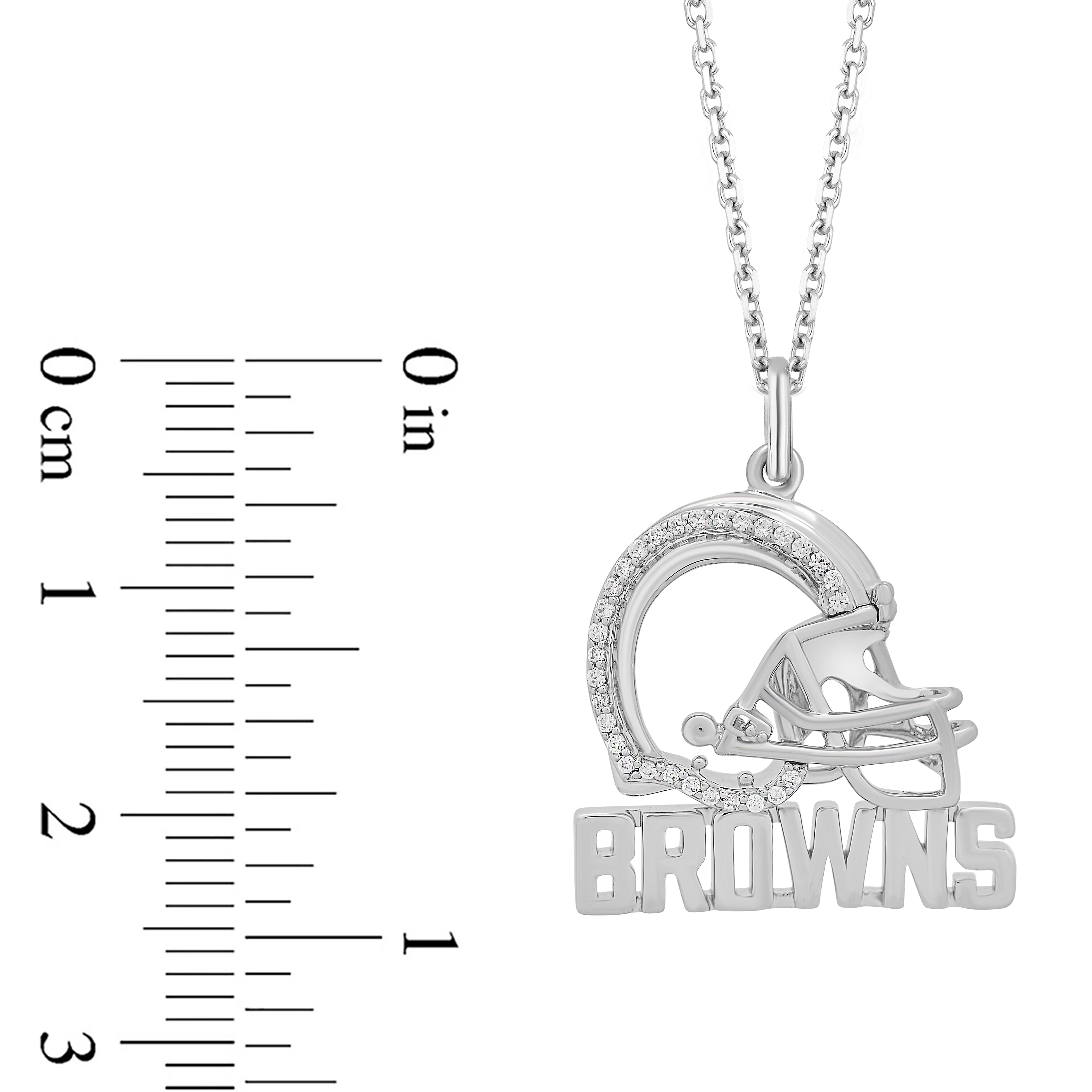 True Fans Cleveland Browns 1/10 CT. T.W. Diamond Logo Necklace in