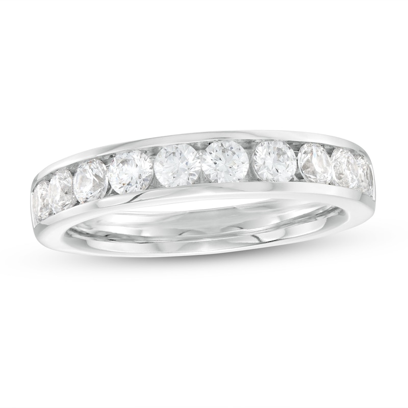 Canadian Certified Diamond Channel Band in 14K White Gold  (I/I1)