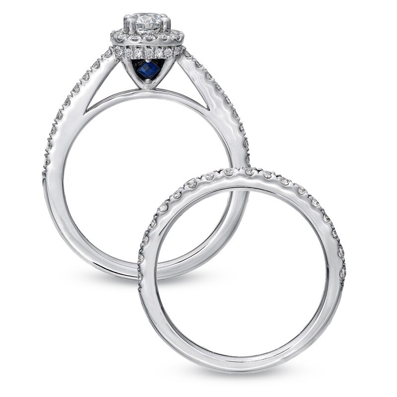 Vera Wang Love Collection Diamond Frame Bridal Set in 14K  White Gold