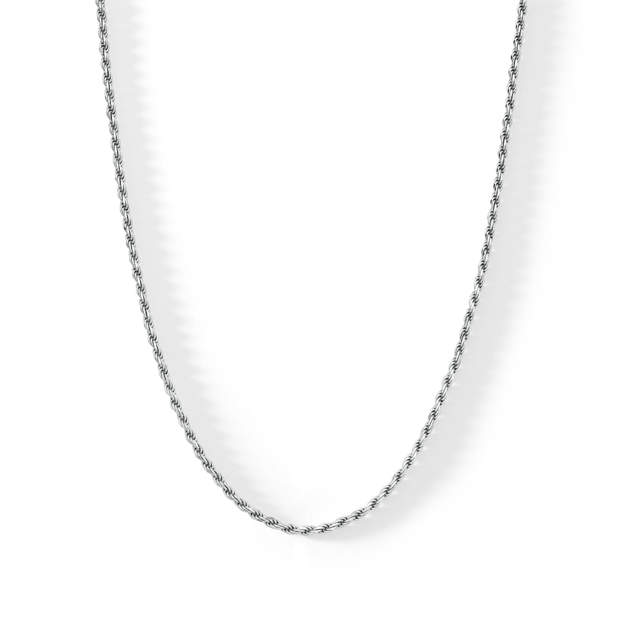 Sterling Silver Diamond-Cut Rope Chain Made in Italy - 26&quot