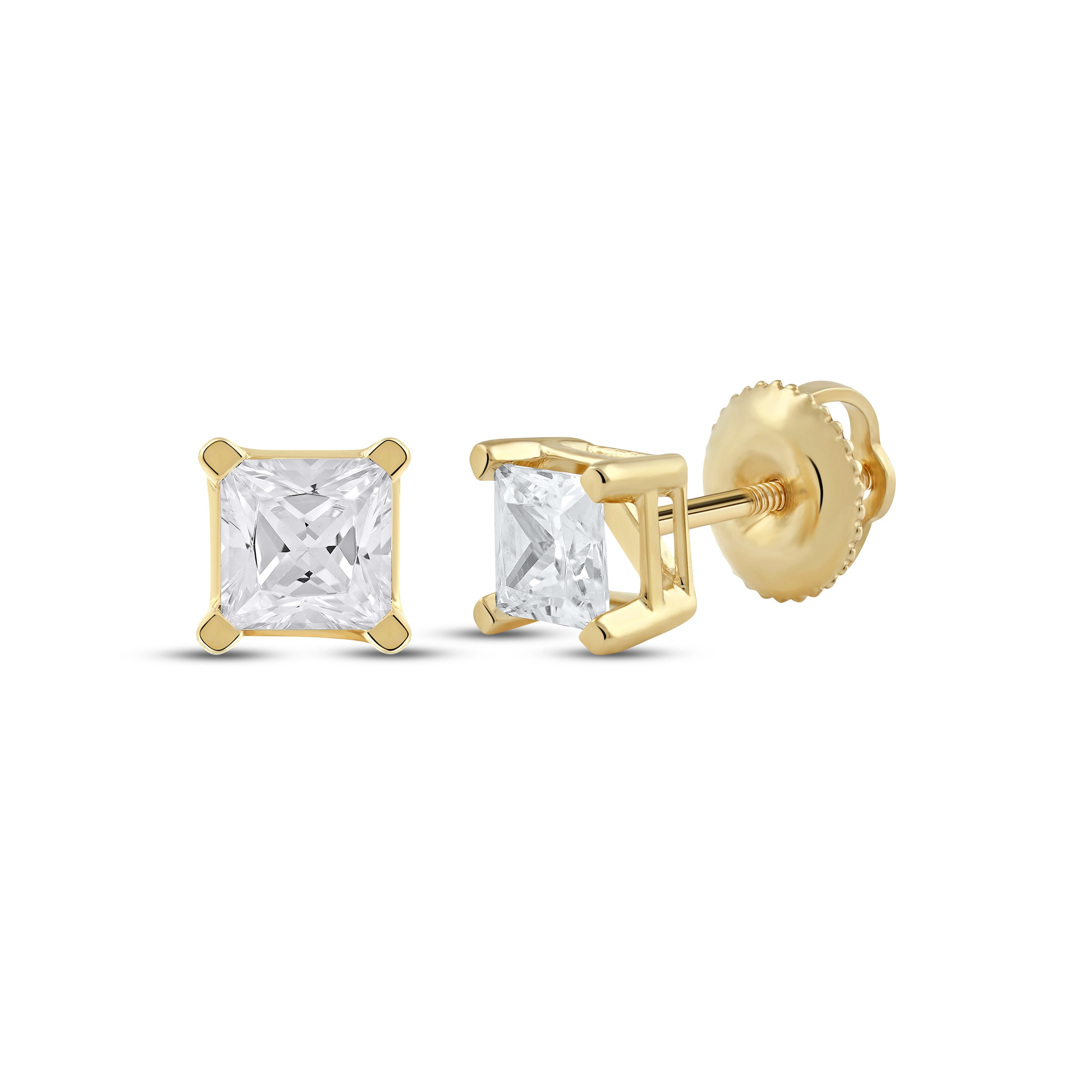 KAY Lab-Grown Diamonds Princess-Cut Solitaire Stud Earrings
