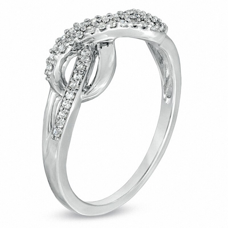 1/5 CT. T.W. Diamond Infinity Loop Ring in Sterling Silver | Zales