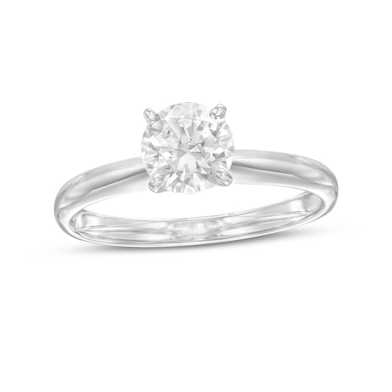 Certified Diamond Solitaire Engagement Ring in 14K White