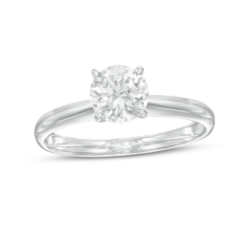 Certified Diamond Solitaire Engagement Ring in 14K White Gold  (J/I3)
