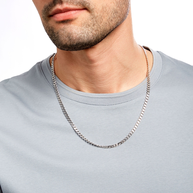 Curb Chain Necklace in Sterling Silver 22