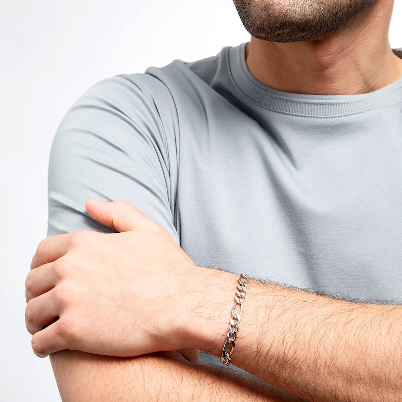 Figaro Chain Bracelet in Sterling Silver