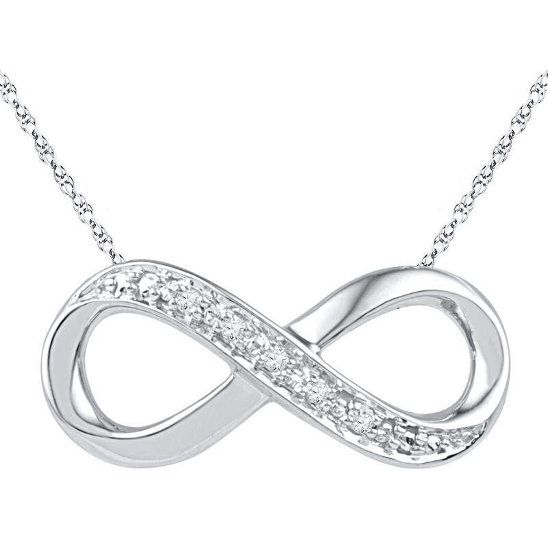 Diamond Accent Infinity Necklace in Sterling Silver | Zales