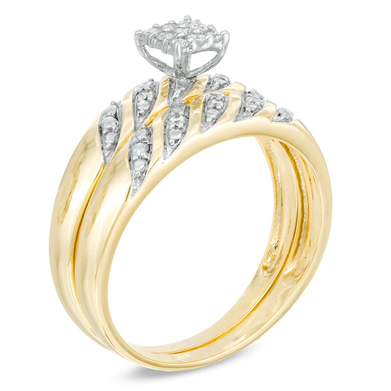 【BGS10】 DBFW ゴールドラベル Pristine 8枚セット 1/8 CT. T.W. Diamond Bridal Set in 10K Gold | Zales
