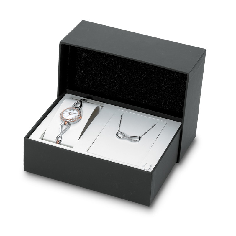 Ladies' Bulova Crystal Watch with Mother-of-Pearl Dial and