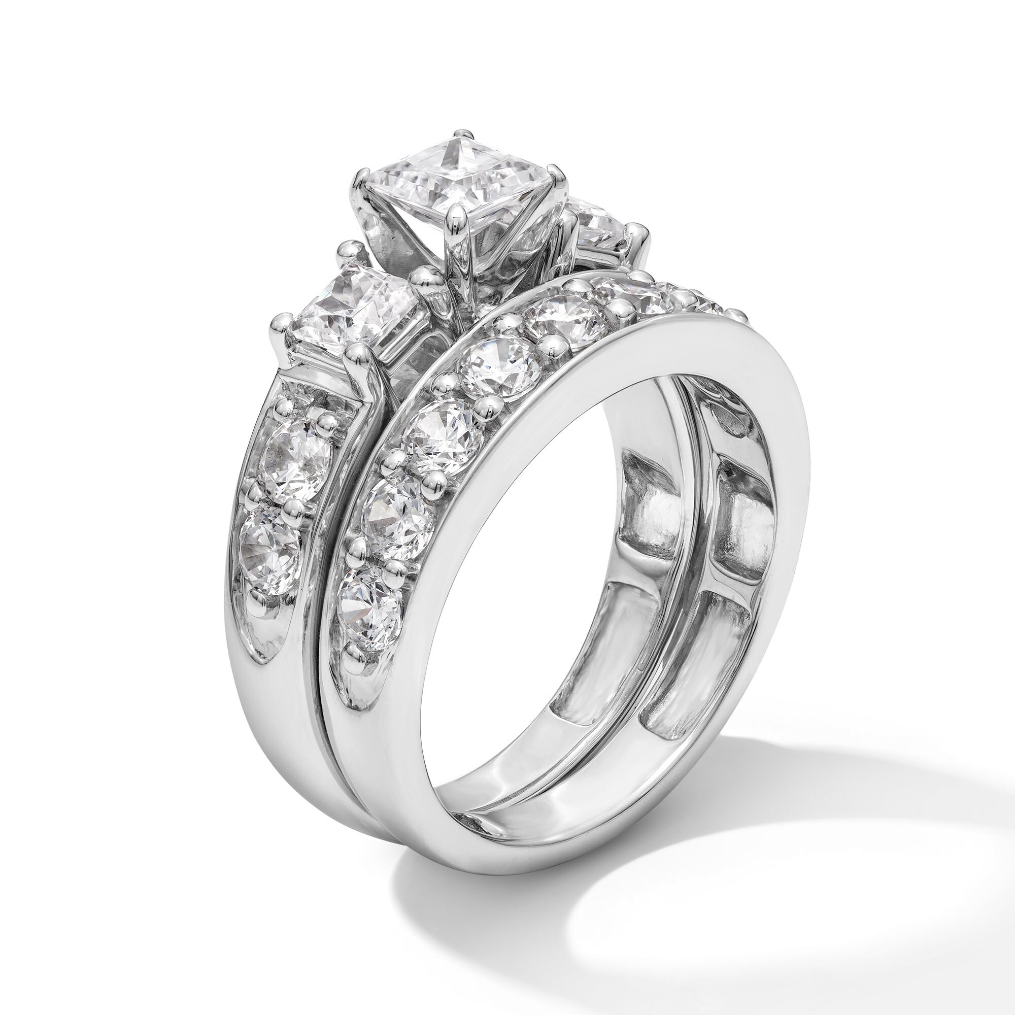 2-3/4 CT. T.W. Princess-Cut Diamond Past Present Future® Bridal