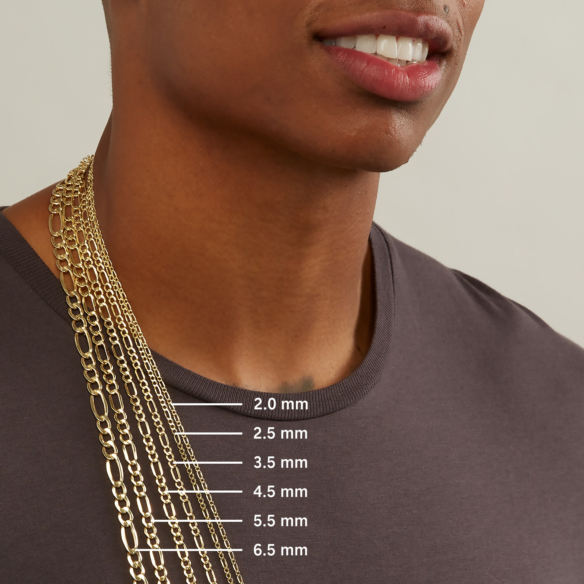 Men's 5.8mm Figaro Chain Necklace in Hollow 14K Gold - 24&quot