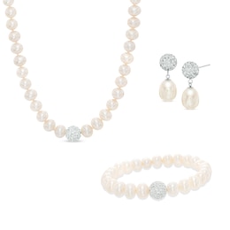 Set Collana E Orecchini Con Perle Coltivate Naturali Bianche 7-8mm – Argento 925 - Foto 4