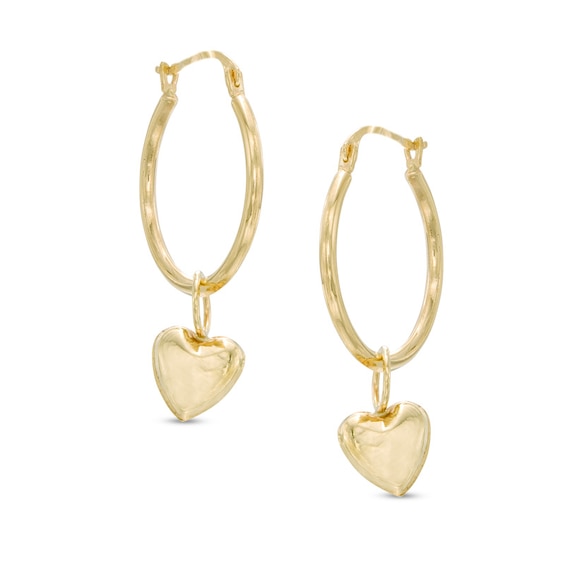 Pink Heart Earrings For Women - Dangling Hoop Earrings - Valentines Day Gifts & Jewelry