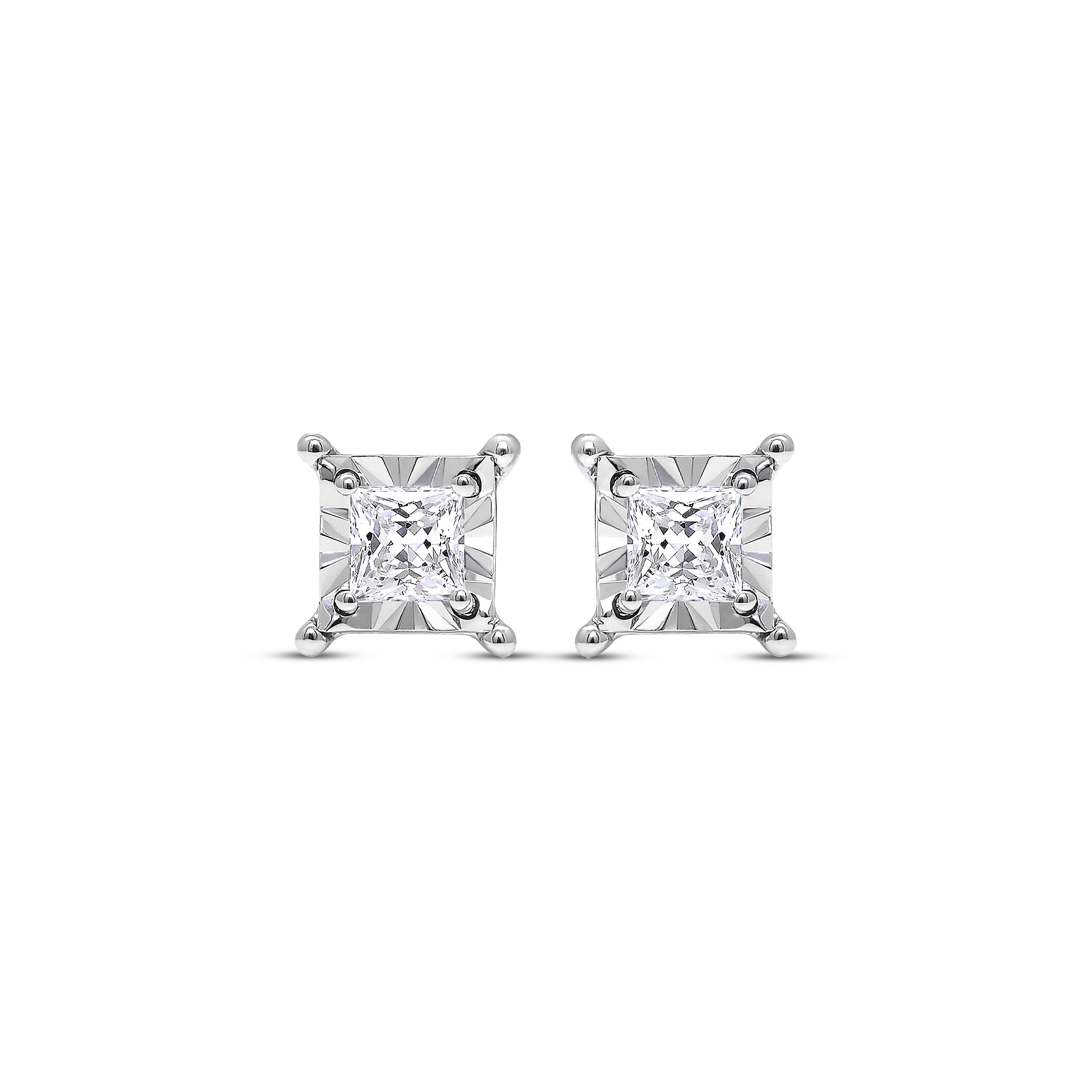 Radiant Reflections 3/8 ct tw Diamonds 10K White Gold Earrings (J