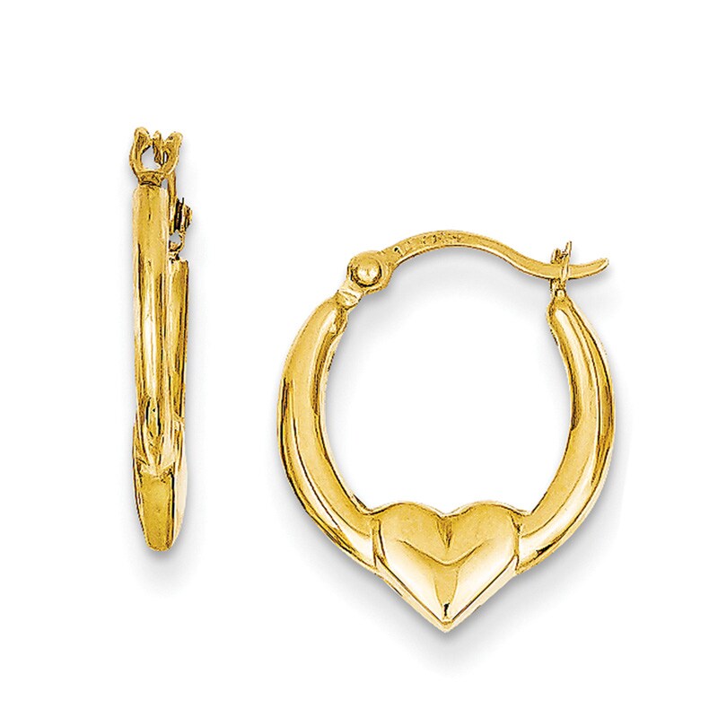 Heart Hoop Earrings in 14K Gold | Peoples Jewellers