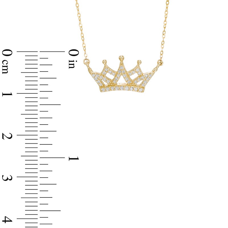 Diamond Crown Necklace in 10K Gold