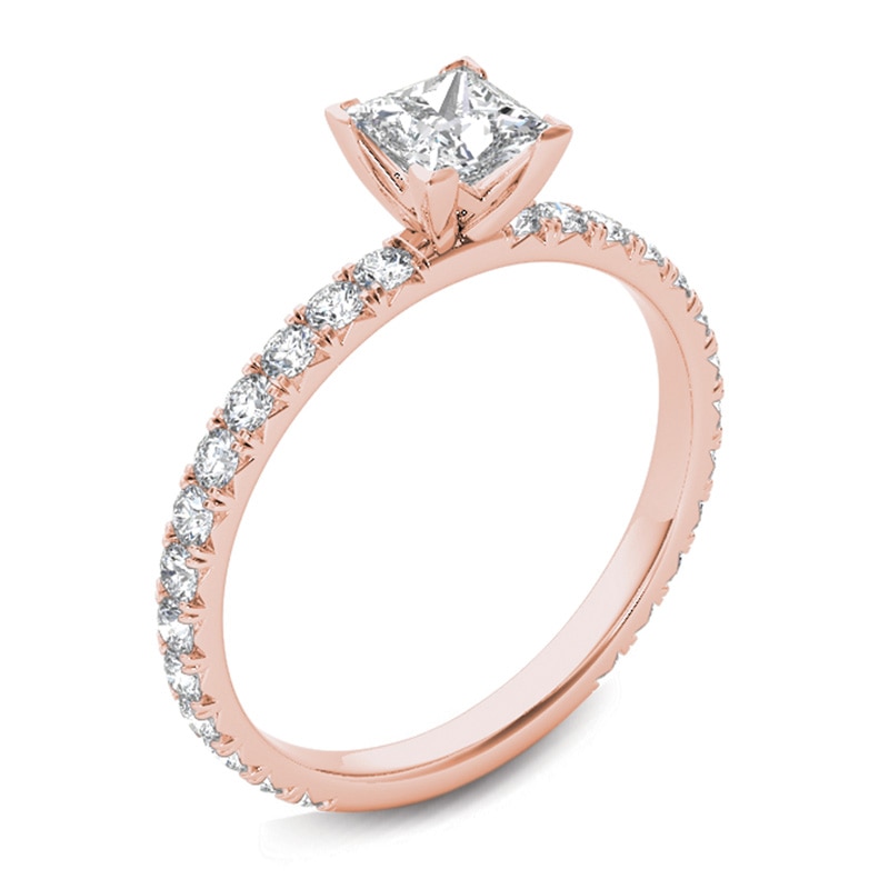Princess-Cut Diamond Engagement Ring in 14K Rose