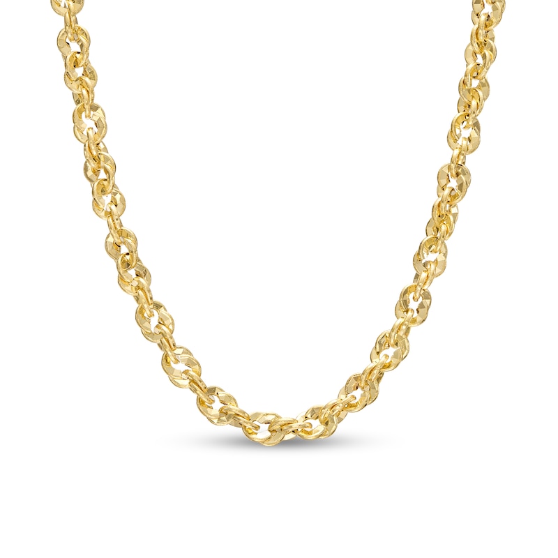 Italian Gold Sparkle Rope Chain Necklace in 14K Gold