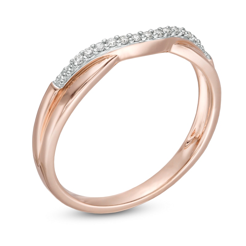 1/20 Diamond Twist Contour Wedding Band in 14K Rose Gold