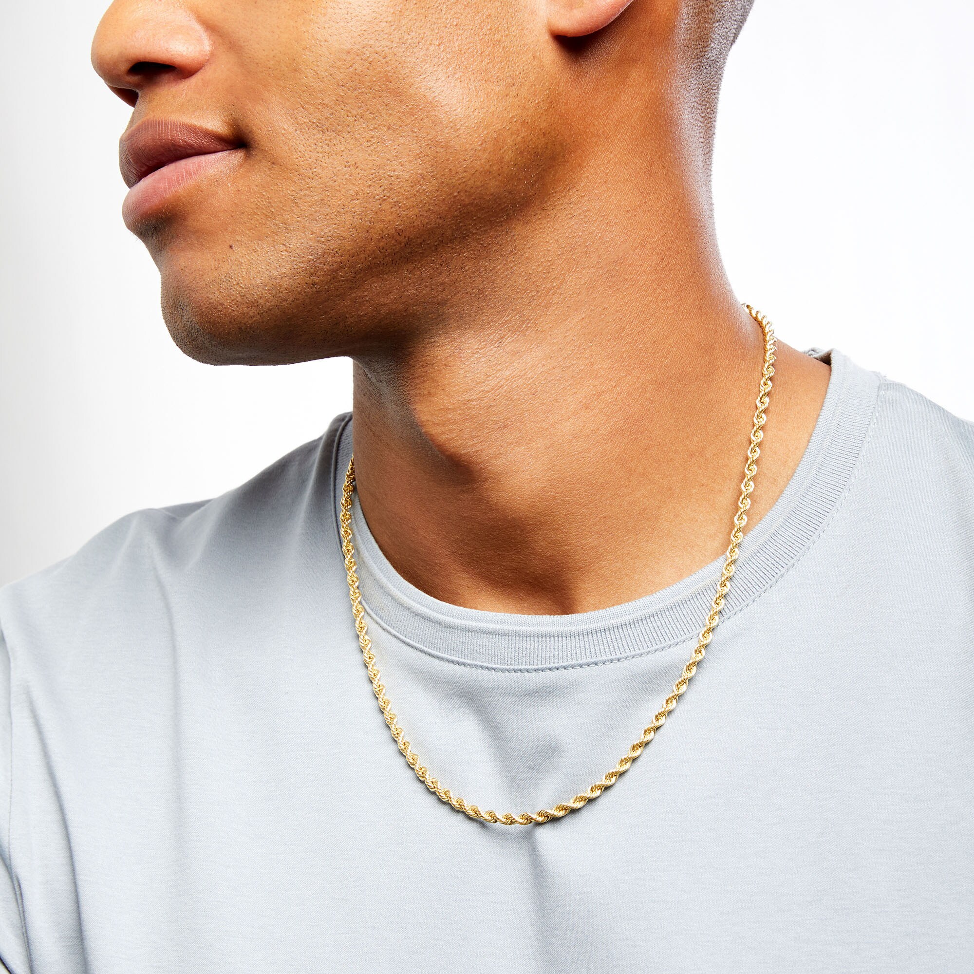 025 Gauge Rope Chain Necklace in 14K Gold - 22
