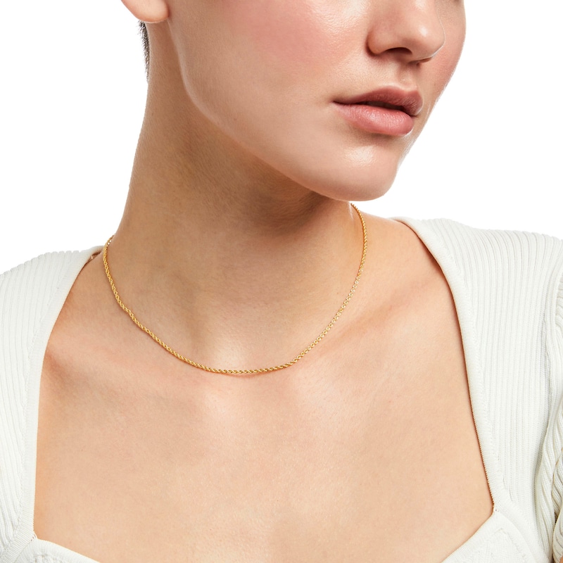 012 Gauge Rope Chain Necklace in 14K Gold 16