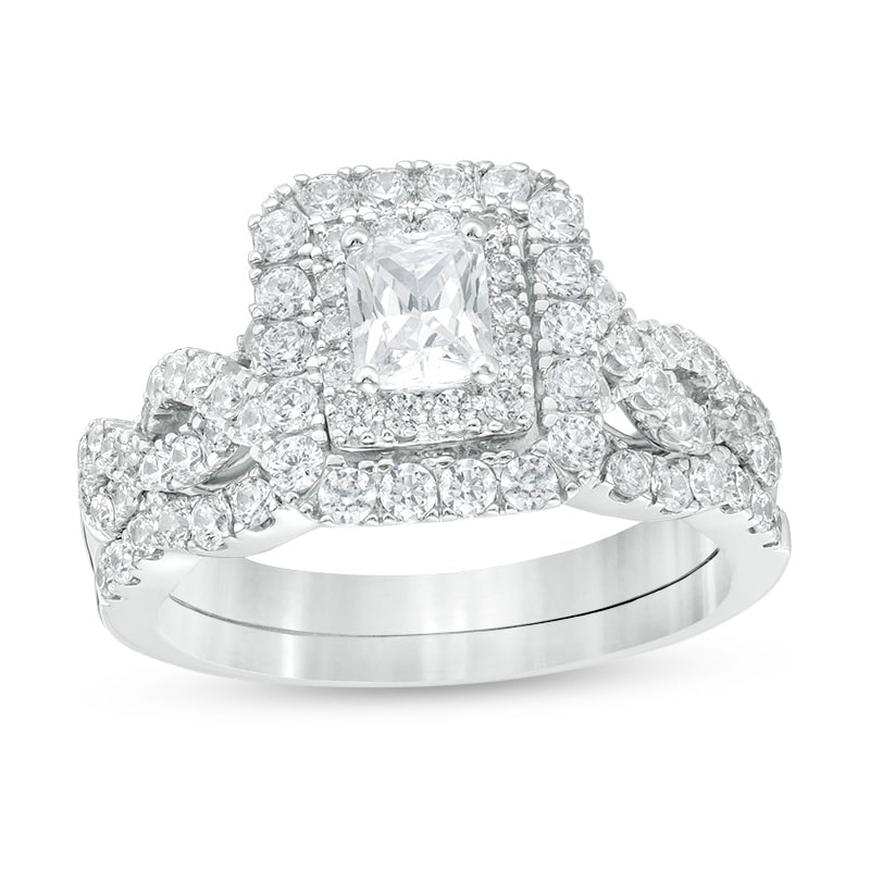 1-1/2 CT. T.W. Certified Radiant-Cut Diamond Frame Twist Shank