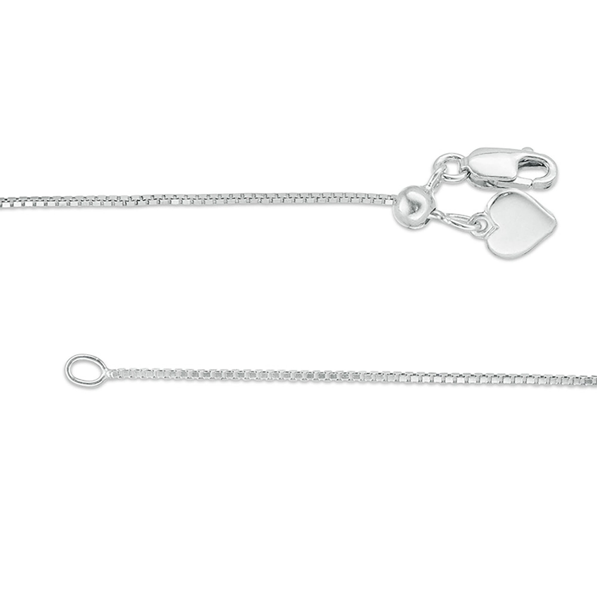 Adjustable 015 Gauge Box Chain Necklace in Sterling Silver