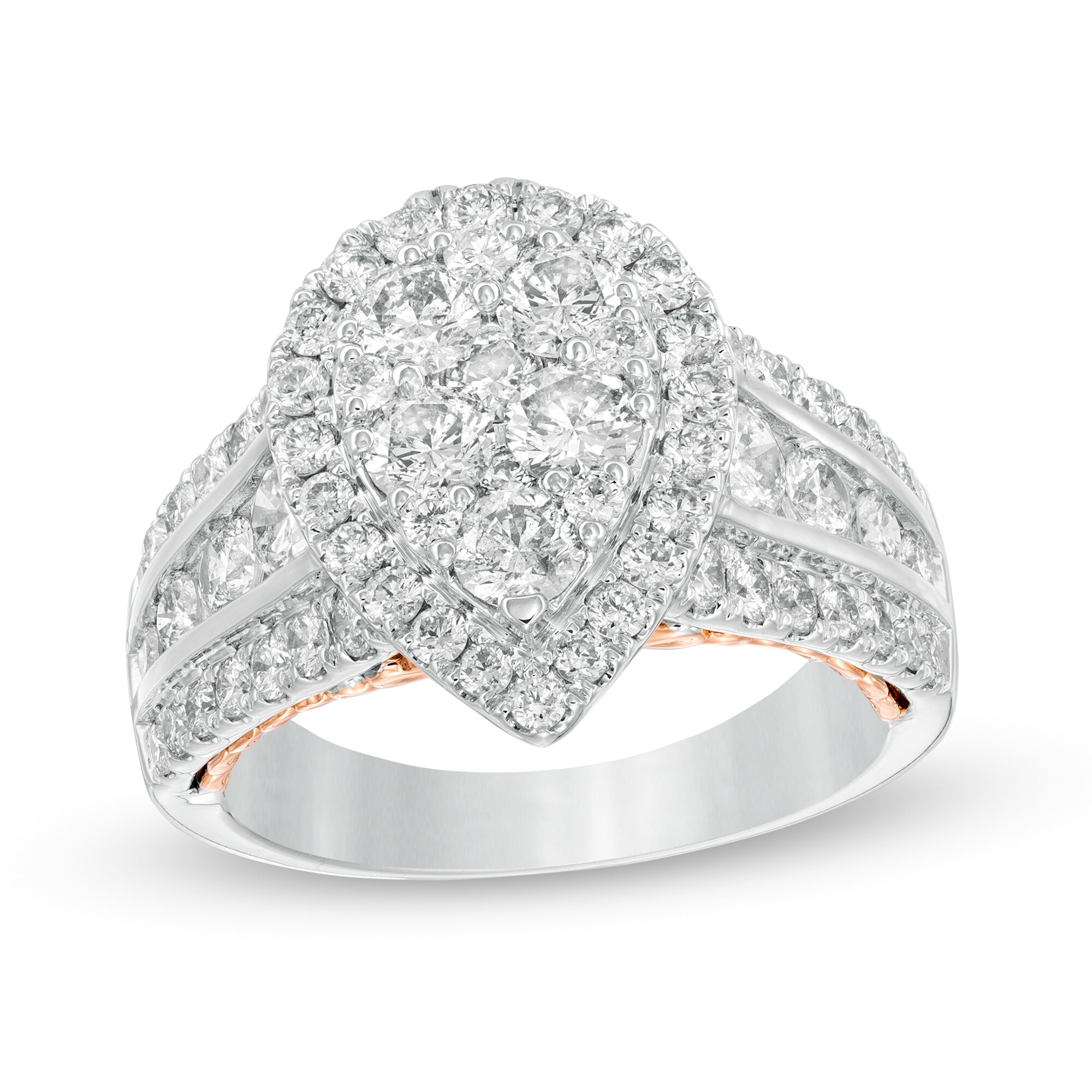 2-1/2 CT. T.W. Composite Diamond Pear-Shaped Frame Engagement Ring
