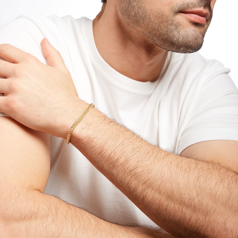Italian Gold Franco Chain Bracelet in Hollow 14K Gold
