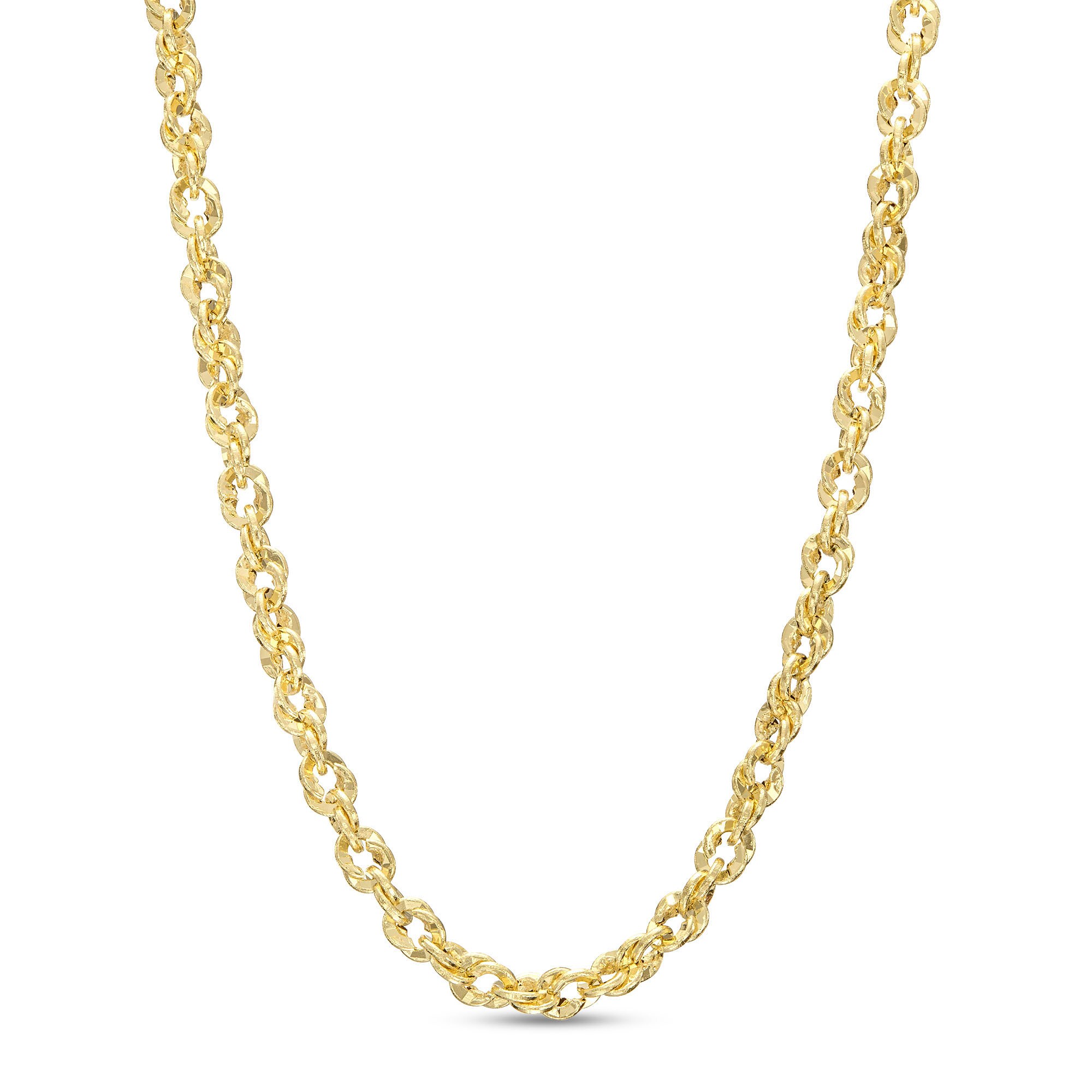 Made in Italy 2.5mm Loose Rope Chain Necklace in 14K Gold