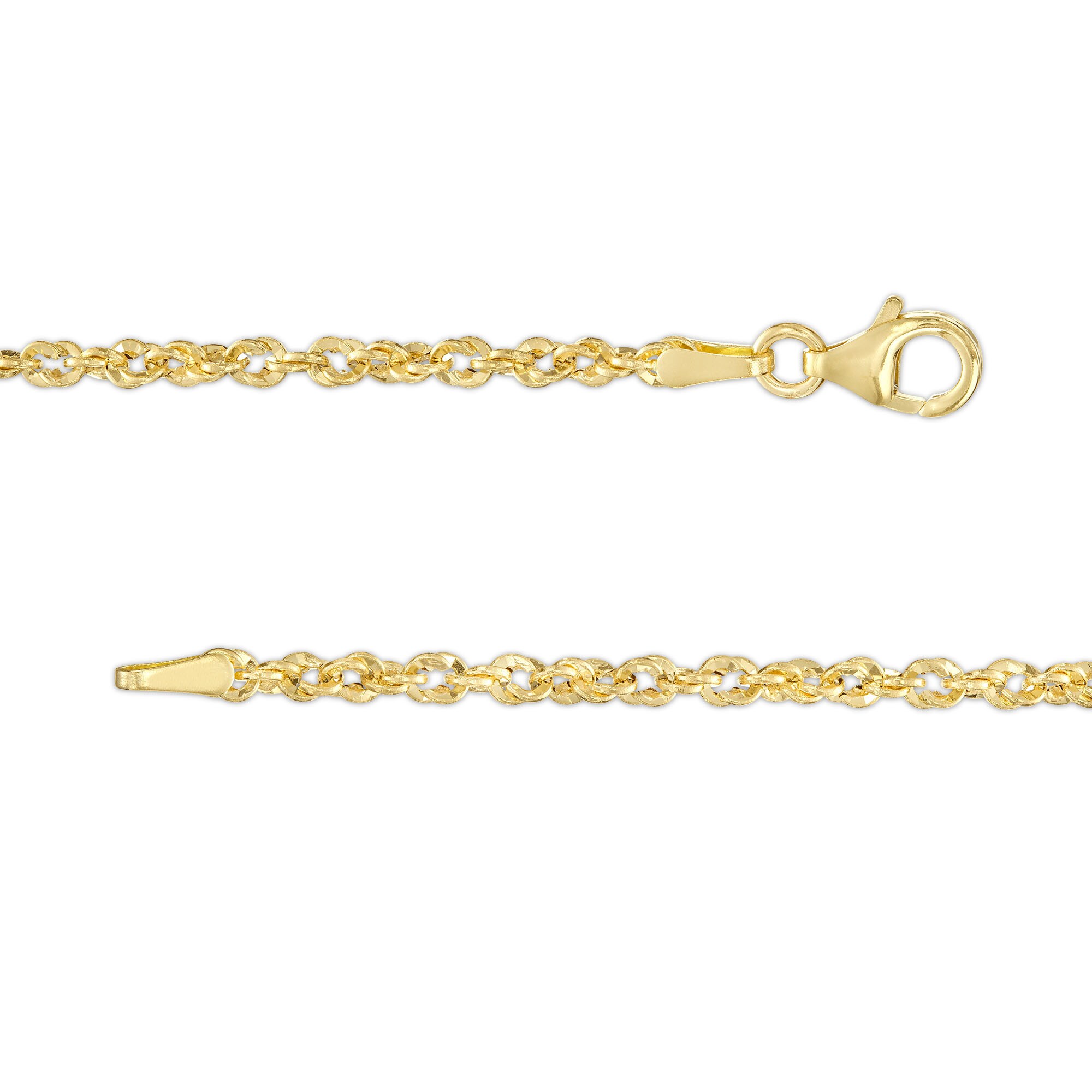 Made in Italy 2.5mm Loose Rope Chain Necklace in 14K Gold