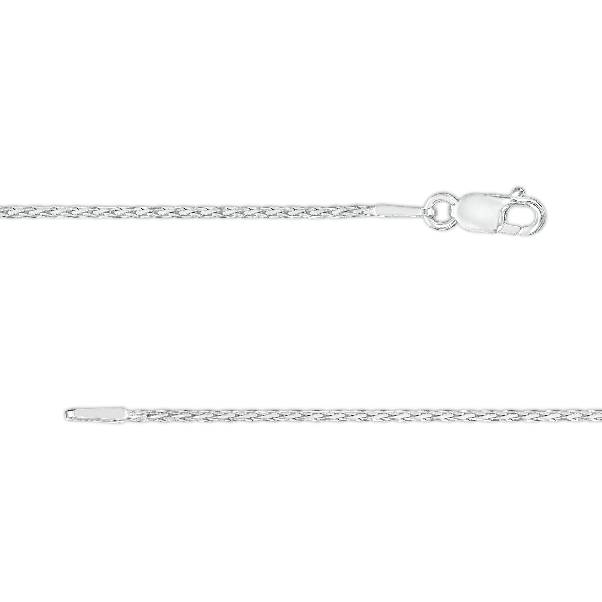 030 Gauge Diamond-Cut Foxtail Chain Necklace in Sterling Silver