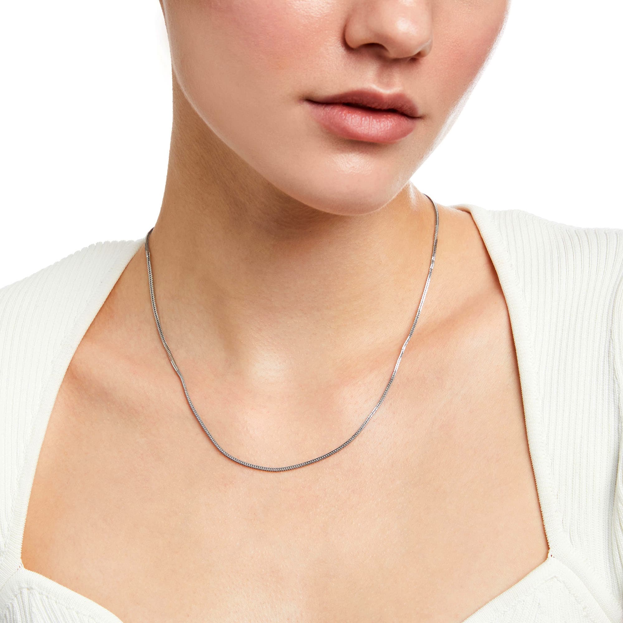 035 Gauge Diamond-Cut Wheat Chain Necklace in Sterling Silver