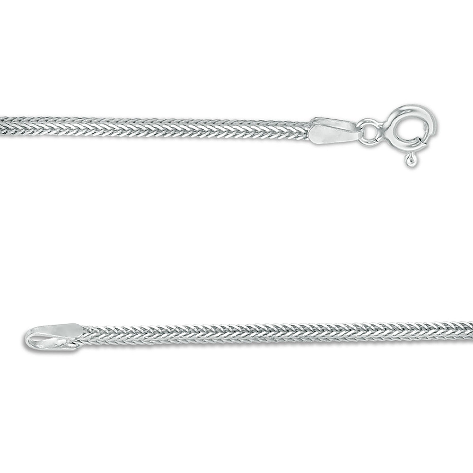 035 Gauge Diamond-Cut Wheat Chain Necklace in Sterling Silver