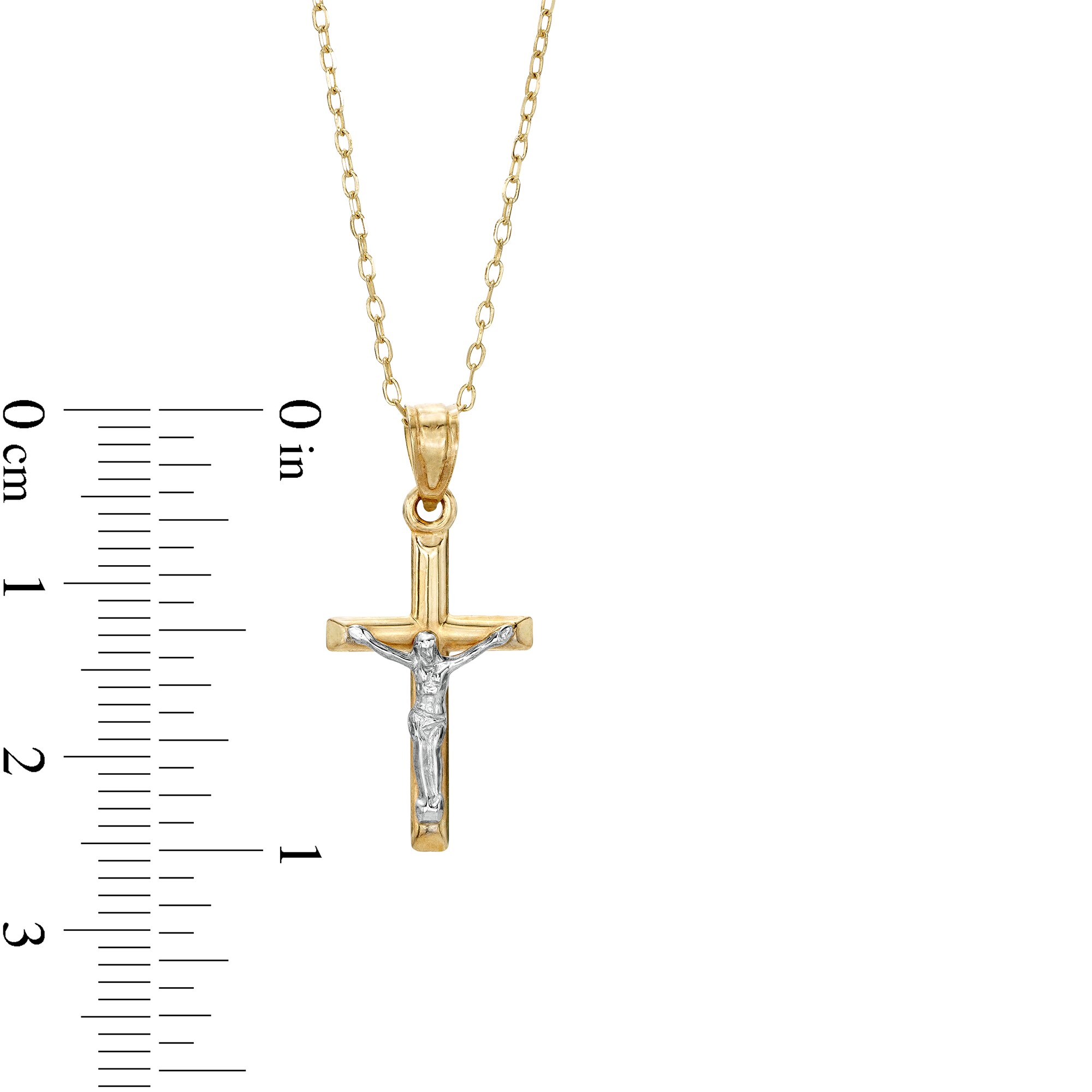 Multi-Finish Crucifix Pendant in 14K Two-Tone Gold | Zales Outlet