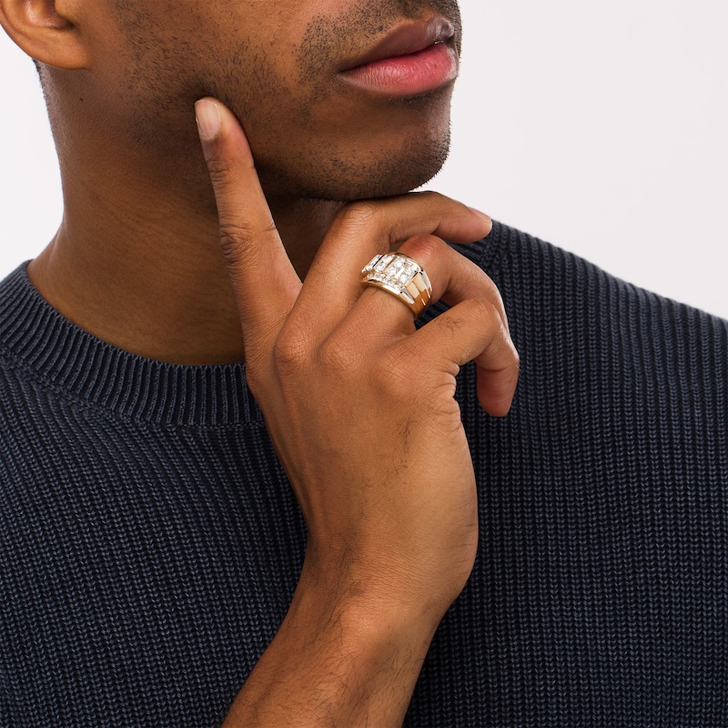 Dazzlingrock 14K Yellow Gold Men's Micro Pave Diamond Wedding Band - 0.65ctw Round Diamonds, Size 9.5 Hip Hop Style Ring