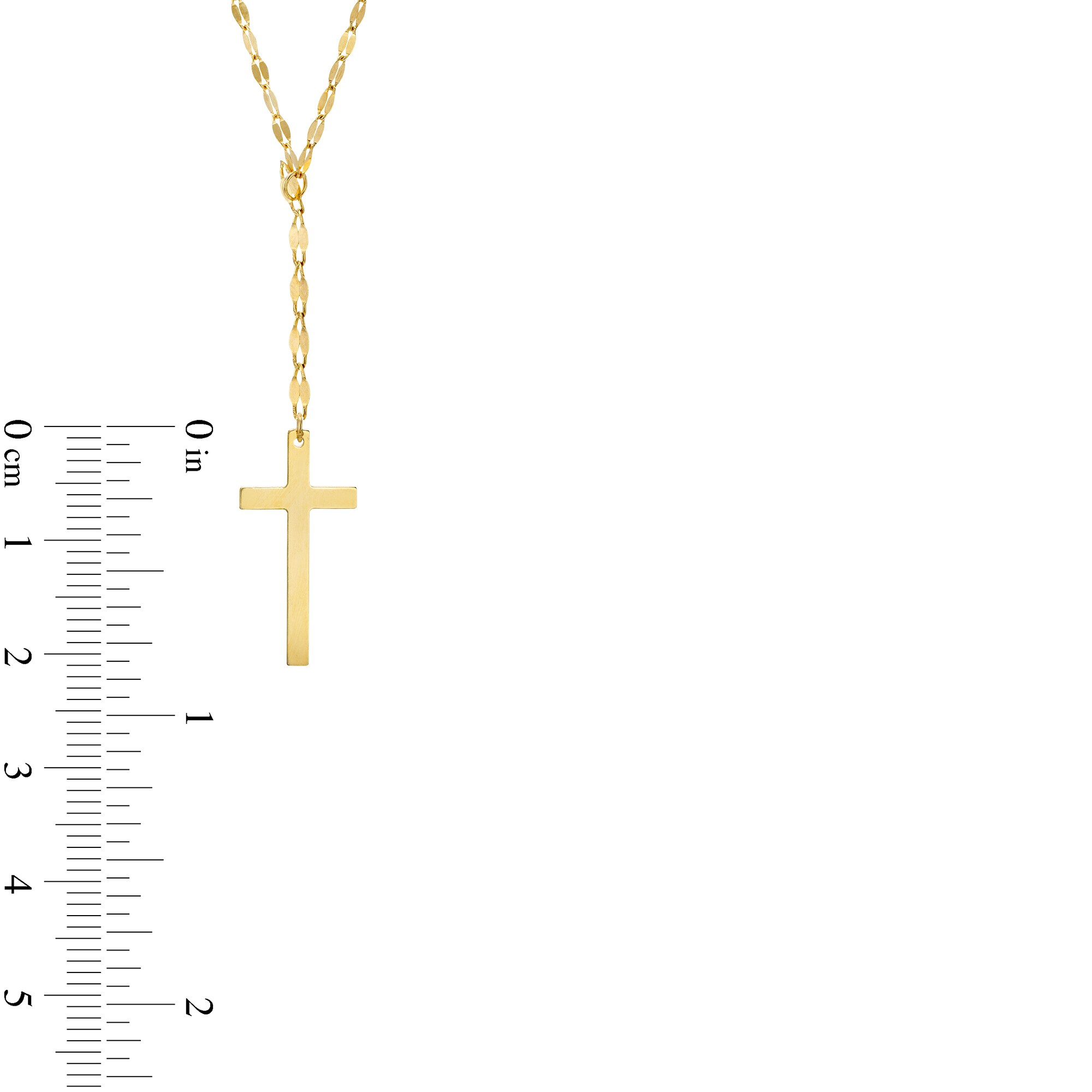 Made in Italy Cross and Mirror Flat-Link Chain 