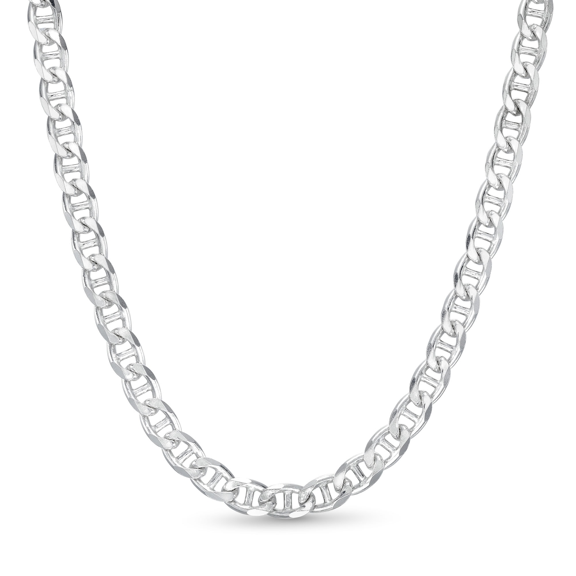 5.7mm Mariner Chain Necklace in Solid Sterling Silver - 22&quot