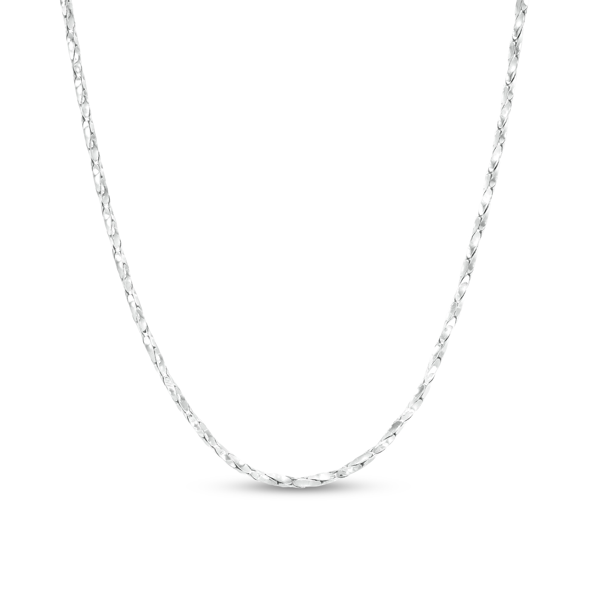 Men's 2.0mm Twisted Chain Necklace in Solid Sterling Silver