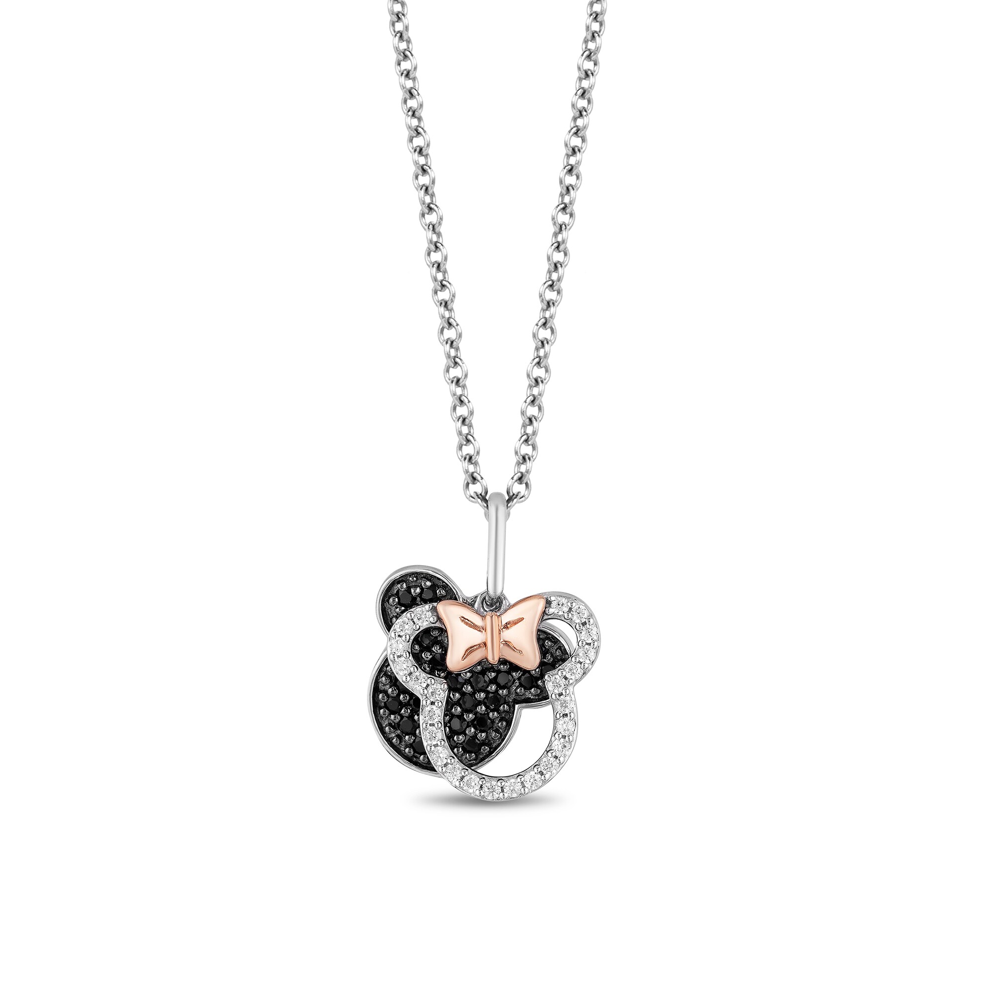 Mickey Mouse & Minnie Mouse 1/4 CT. T.W. Enhanced Black and White