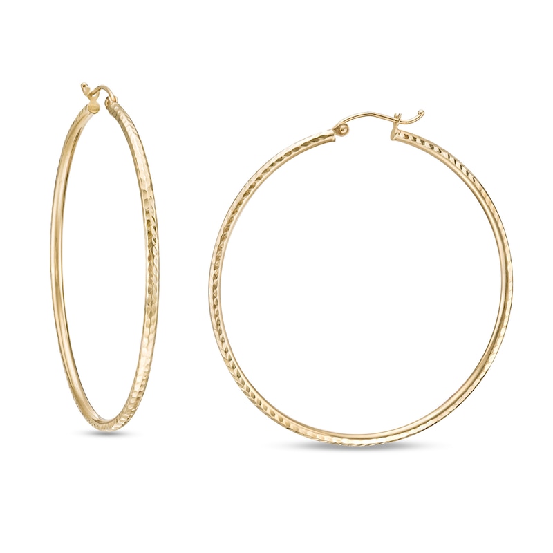 Diamond-Cut Hoop Earrings in 10K Gold Zales Outlet