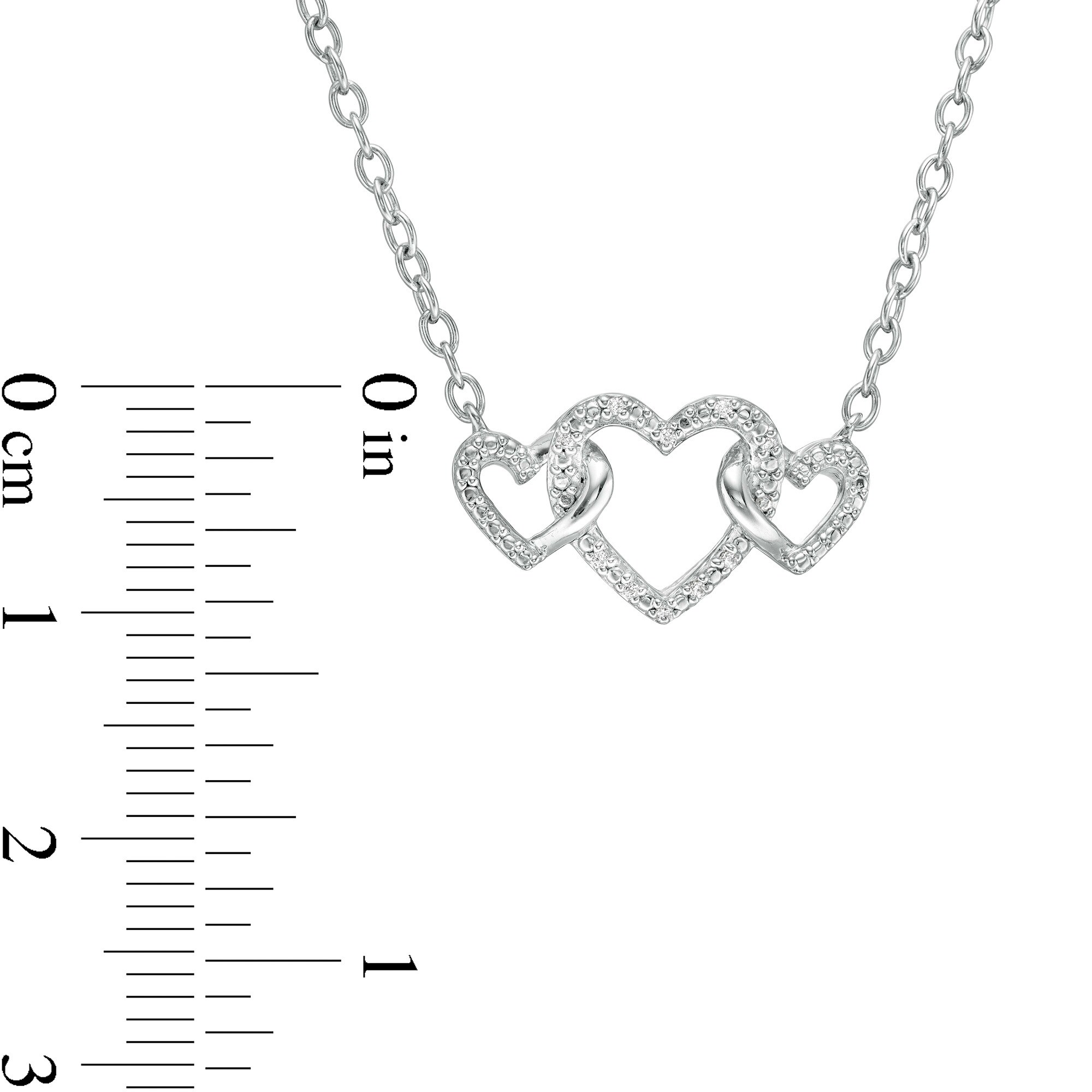 Diamond Accent Triple Intertwined Heart Necklace in Sterling