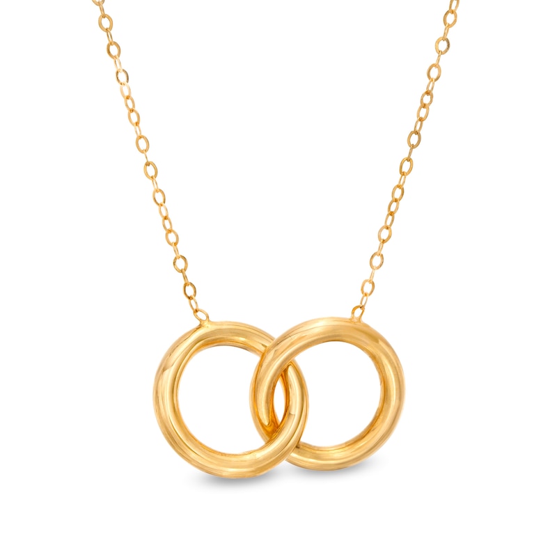 Interlocking Open Circles Necklace in 14K Gold Peoples Jewellers