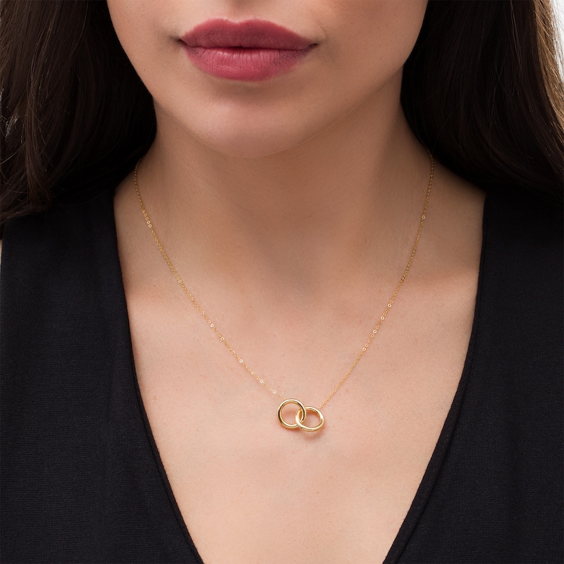 Interlocking Open Circles Necklace in 14K Gold Peoples Jewellers