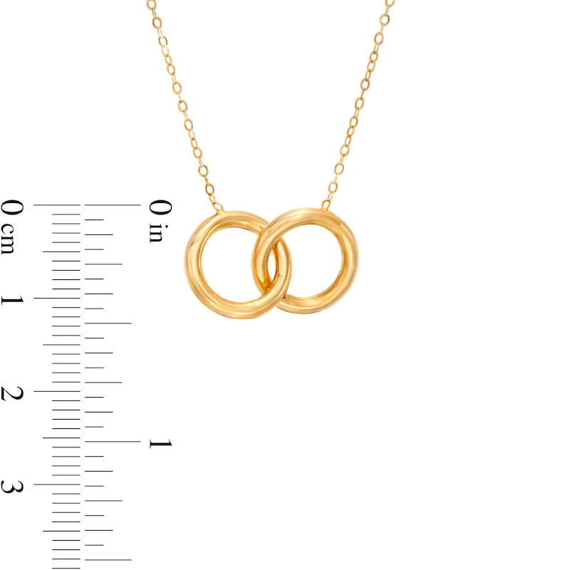 Interlocking Open Circles Necklace in 14K Gold Peoples Jewellers